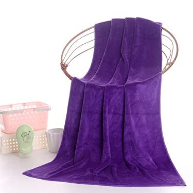 Imagem de SENNIAN Toalha de banho, toalha de banheiro grande, toalha super absorvente, toalha super macia, adequada para banheiro, esportes, toalha de banho de microfibra de viagem, roxo escuro, 35 x 75 cm