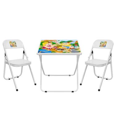 Imagem de Conjunto Mesa Infantil com 2 Cadeiras Dobrável Açomix (Branco)