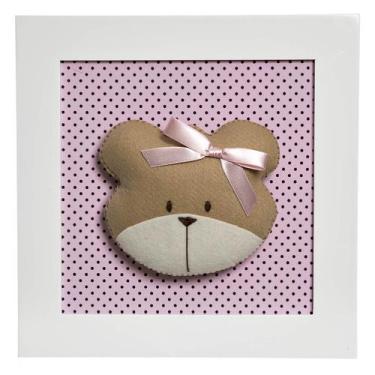 Imagem de Quadro Decorativo Cara Da Ursa Quarto Bebê Infantil Menina - Potinho d