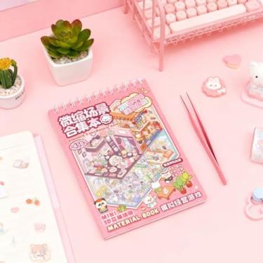 Imagem de Cozy Scene Stickers Book, 45-Page Miniature Set with 20 Diverse Scenes and Precision Tweezers for Creative Journal Crafts