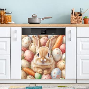 Imagem de ATTX Capa magnética de ovos de páscoa, 58,4 cm C x 66 cm A decoração da capa frontal da máquina de lavar louça, decalques de armário doméstico eletrodomésticos adesivos #53