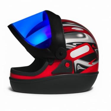Imagem de Capacete San Marino Taurus Vermelho com Viseira Iridium Extra, Motociclismo, Design Gráfico Esportivo (60)