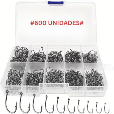 Imagem de Kit 600 Anzóis de Pesca Afiados – Ganchos Trincados em Aço Carbono Super Resistente