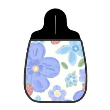 Imagem de Lixeira De Carro Organizador Lixinhocar Pintura Flores Azuis Vintage