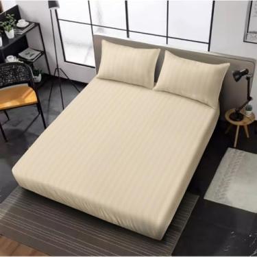 Imagem de Jogo de lençol com de 02 03 Preço Não Desbota Conjunto de Capa de Colchão Solteiro Casal Queen King(6#AVELA Listrado,QUEEN)