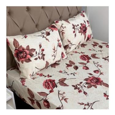 Imagem de Jogo Lençol Queen Size 3 Peças Estampado 150 fios C/Elástico e Fronha c/zíper Cama Box(Modelo - 6)