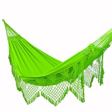 Imagem de Rede de Dormir e Descanso Safira Casal Extra Algodão (Verde limão)