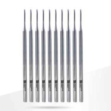 Imagem de Kit 10 Bisturi Goiva 206 Remoção Unha Encravada Cutícula Podologia Profissional Aço Inox Premium Marca MONOLO (Prata)