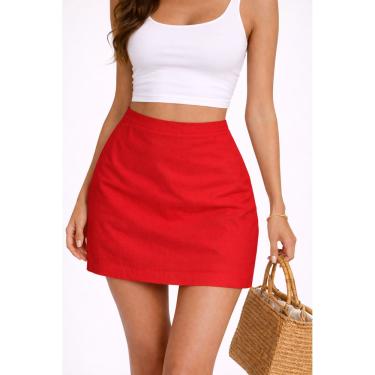 Imagem de Saia Shorts Feminina Curta Reta Confortável Viscose P ao GG