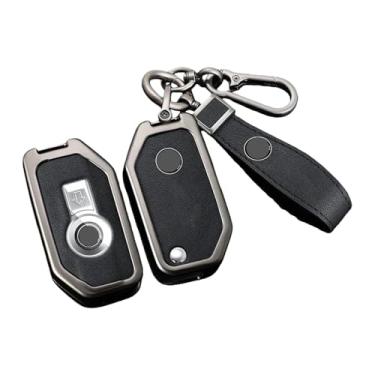 Imagem de Capa Protetora Para Chave De Motocicleta, Compatível Com Bmw R1250gs Adv Waterbird F850c400gt750gt, Controle Remoto, Acessório De Suporte Para Carro(E Type gun black-with hand rope,OPP bag)