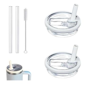 Imagem de WHOLELIVES Canudo flip à prova de vazamento de 1,134 g para Stanley, tampa de copo de substituição para copo Stanley 1,134 g (branco)