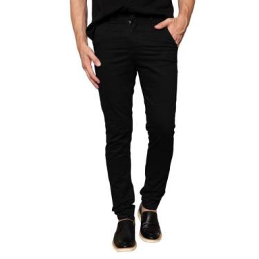 Imagem de Calça Masculina Social Sarja Slim Fit C Lycra Bolso Faca - Mitchelgutt