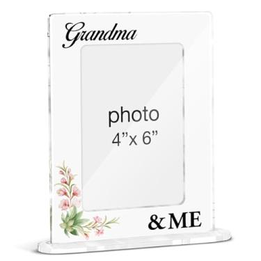 Imagem de FTRBXT Porta-retrato de presente para avó, presentes para avó, aniversário, Natal, vovó e eu, molduras de acrílico para fotos de 10 x 15 cm