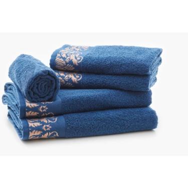 Imagem de Jogo De Toalhas Lmpeter Viena Azul Noite (02 Banho + 02 Rosto + 01 Piso)