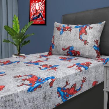 Imagem de Jogo Cama Homem Aranha Menino 2 Peças Com Elástico Spider