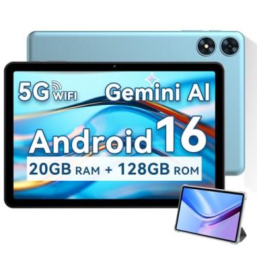 Imagem de Tablet Android de 10 polegadas, tablet Android 15 2025 para crianças e adultos, Octa-Core, 12 GB de RAM, 128 GB, armazenamento expansível de 1 TB, câmeras duplas de 8 MP 2 MP, tela dividida, 6000 mAh