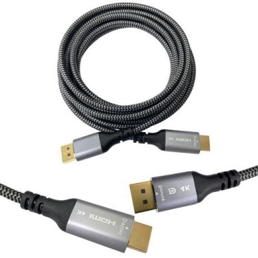 Imagem de Cabo Displayport 1.4 X Hdmi 4k 60hz Wincabos Ouro 1,80 Metro