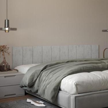 Imagem de Kit 10 Placas Cabeceira Modular Estofada Autocolante King - Via Nossa,