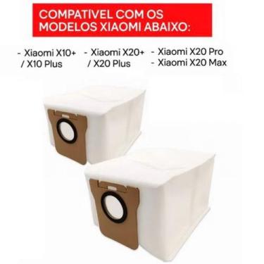 Imagem de Kit 2 Sacos Coletor Compatível Com Robô Aspirador X10  X10 Plus  X20  