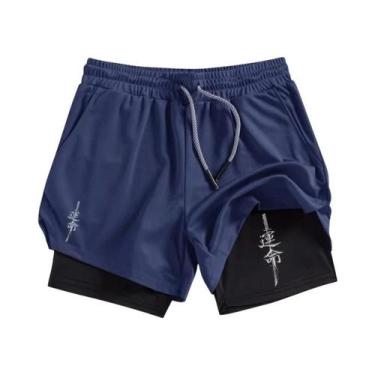 Imagem de Shorts Masculinos De Corrida De Secagem Rápida Com Bolso Para Celular 