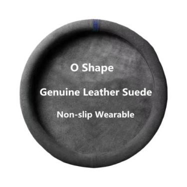Imagem de Capa De Volante De Carro Em Couro Suede De 38cm, Resistente Ao Desgast