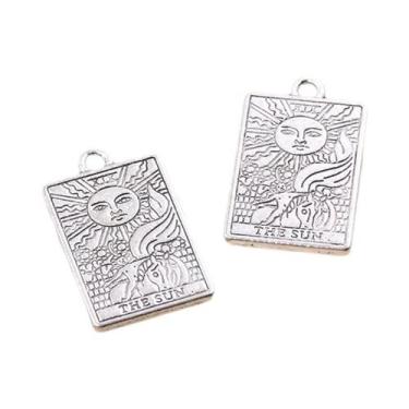 Imagem de Pingente De Tarô De Adivinhação De Bruxa Dupla Face 14x23MM, 12 Peças,