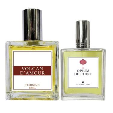 Imagem de Kit Perfume Fem. Volcan D'Amour 100Ml + Opium De Chine 50Ml - Essência