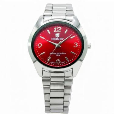 Imagem de Relógio Masculino Orinet Original Resistente á agua Luxo, Silver/Red