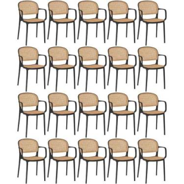 Imagem de Kit 20 Cadeiras De Jantar Roma Prática Com Braços Para Sala E Cozinha 