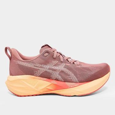 Imagem de Tênis Asics Novablast 5 Feminino, Roxo, Amarelo, 40
