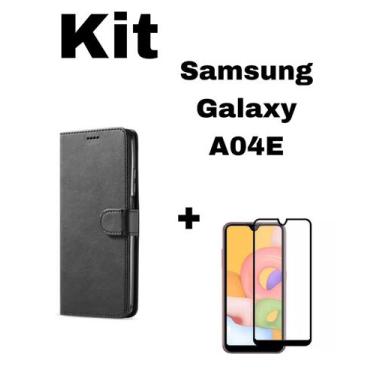 Imagem de Kit Capa Carteira + Película 3D de Vidro para Samsung Galaxy A04E - MB