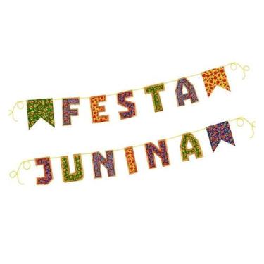 Imagem de Faixa Decorativa de Festa Junina Bandeirinhas em EVA 14 Unids - Piffer