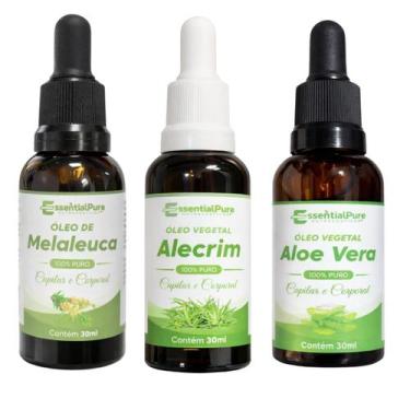 Imagem de Kit Oleos Vegetais de Alecrim, Aloe Vera, Melaleuca Capilar Corporal 3