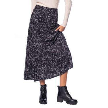 Imagem de Saia Feminina Endless Midi Poá Preto/Branco, Preto, Branco, G