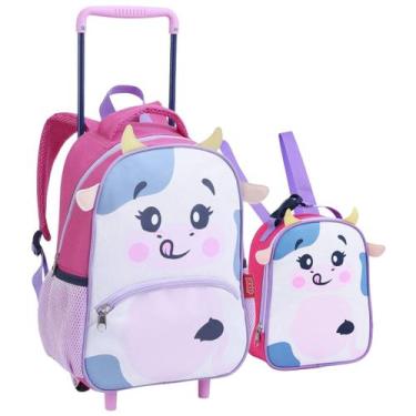 Imagem de Kit Mochila De Rodinha Pequena E Lancheira Térmica Infantil Creche Esc