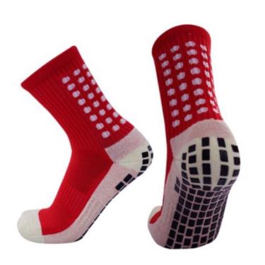 Imagem de Meia Esportiva Antiderrapante Meia Futebol Pro Socks Respirável Acolchoada Vermelho OEM