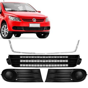 Imagem de Kit Grade Central E Laterais Sem Milha Parachoque Gol Voyage G5 C/ Fri
