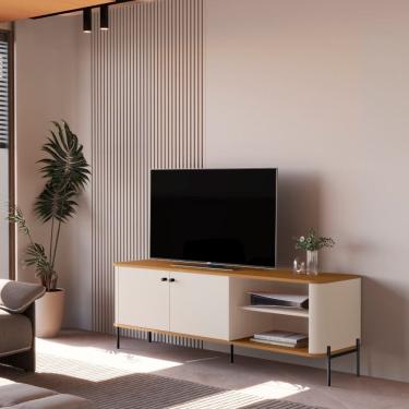 Imagem de Rack para TV ate 60 Polegadas 2 Portas com Pes Em MDF Tucupi JB Moveis