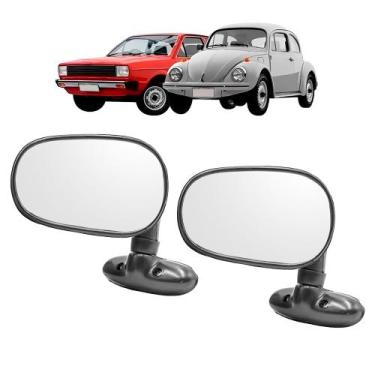 Imagem de Par Espelho Universal Mod Renov Preto Gol Fusca Brasilia - Genérico