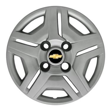 Imagem de Calota aro 13 prata 132cb cubo baixo + emblema gm/chevrolet - Garagem 