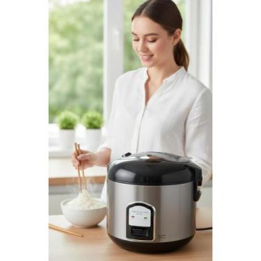 Imagem de Panela Arroz 10 Xícaras Prata Cozimento Rápido - Congratulations Store