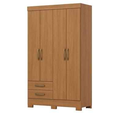 Imagem de Guarda Roupa Lima 04 Portas E 02 Gavetas Com Pés Be12 Cinamomo - Henn - Briz