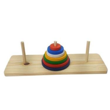 Imagem de Brinquedo Torre Hanoi Empilhar Quebra Cabeça Pedagógico Lúdico - Parci