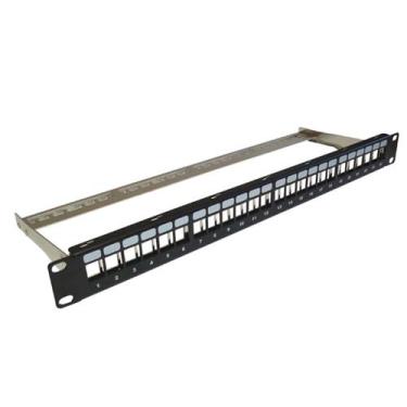 Imagem de Patch Panel Cat.6 19" 1u 24 Portas Descarregado Blindado - SECLAN
