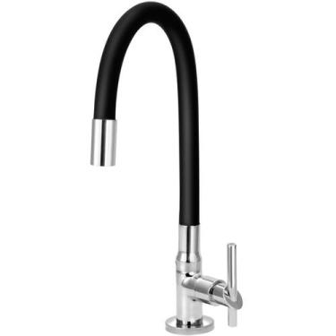 Imagem de Torneira Furkin Metal Gourmet Flexível Para Cozinha Mesa Preta 1/4 de 