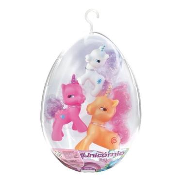 Imagem de Boneco Trio Unicórnio no Ovo Coleção Unicórnio Lider