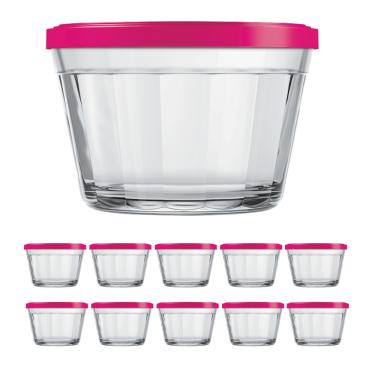 Imagem de Kit Pote Copo Americano C/Tampa Cor Sortida 600ml Nadir 10Un