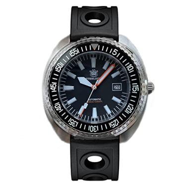 Imagem de Relógio de mergulho STEELDIVE SD1983 bisel de cerâmica 100 bar à prova d'água NH35 movimento automático mecânico luxo relógios de pulso masculino, Preto