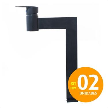 Imagem de Torneira Monocomando Bica Alta Mesa Lavatório Black Kit 02un