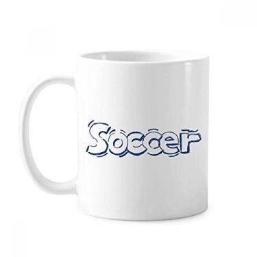 Imagem de Caneca de cerâmica com estampa frontal de futebol azul cerâmica xícara de café e porcelana